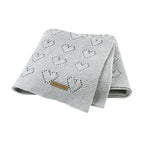 Heartloom Knitted Baby Blanket – Love Heart Soft Windproof Quilt for Newborns & Infants