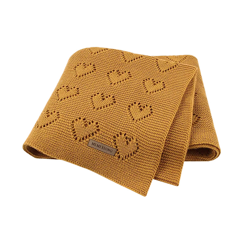 Heartloom Knitted Baby Blanket – Love Heart Soft Windproof Quilt for Newborns & Infants