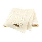 Heartloom Knitted Baby Blanket – Love Heart Soft Windproof Quilt for Newborns & Infants