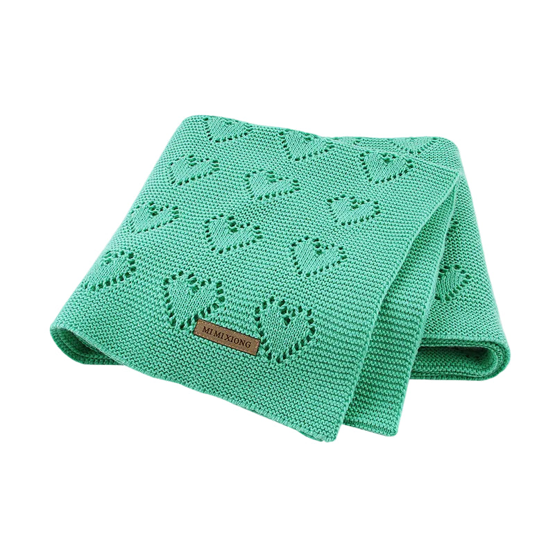 Heartloom Knitted Baby Blanket – Love Heart Soft Windproof Quilt for Newborns & Infants