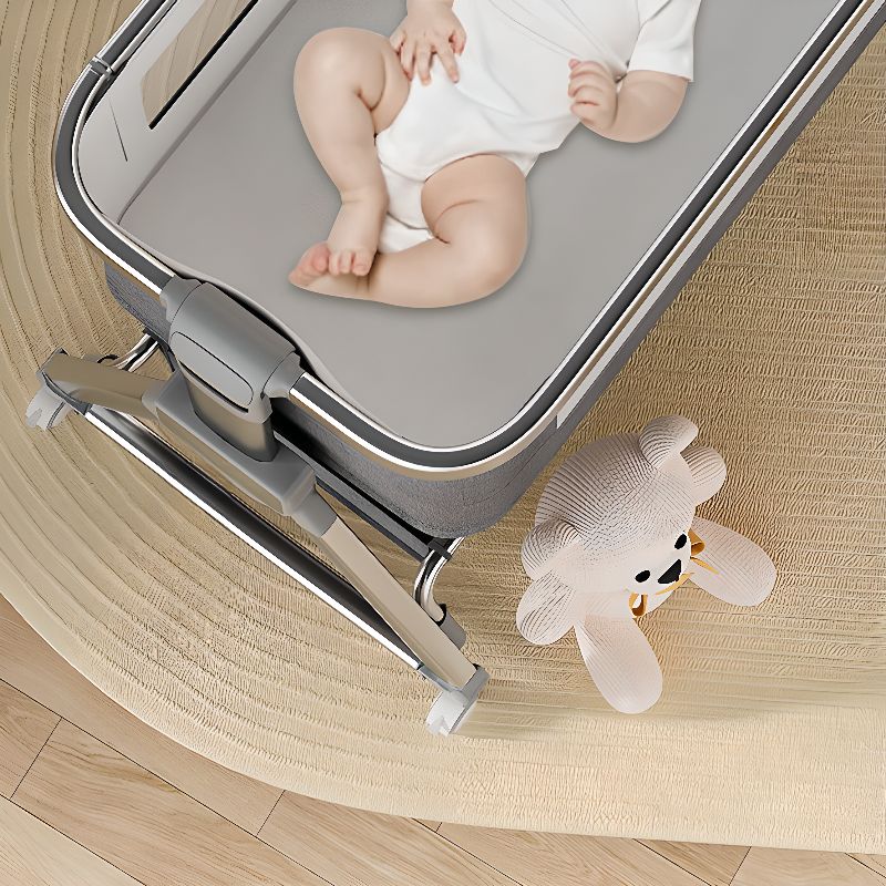 Bespoke Roseva Glide Bedside Crib - Handcrafted Luxury in Rose Gold & Chrome