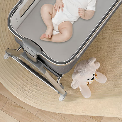Bespoke Roseva Glide Bedside Crib — Handcrafted Luxury in Rose Gold & Chrome + Free Baby Monitor