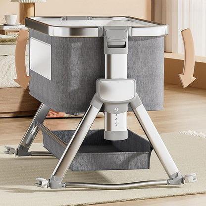 Bespoke Roseva Glide Bedside Crib — Handcrafted Luxury in Rose Gold & Chrome + Free Baby Monitor