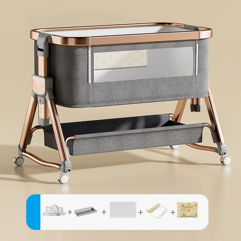 Bespoke Roseva Glide Bedside Crib - Handcrafted Luxury in Rose Gold & Chrome