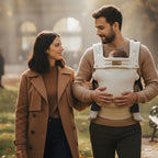 Lusso Baby Carrier | One-Click Fasten, Signature Golden Buttons on Handcrafted Luxury Cotton – Ergonomic, Safe
