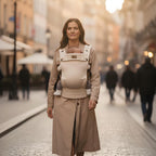Lusso Baby Carrier | One-Click Fasten, Signature Golden Buttons on Handcrafted Luxury Cotton – Ergonomic, Safe
