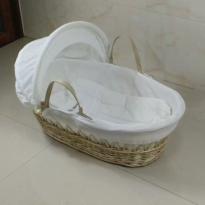 Mama De Lune Handwoven Moses Basket – Portable Newborn Baby Bed & Carrier