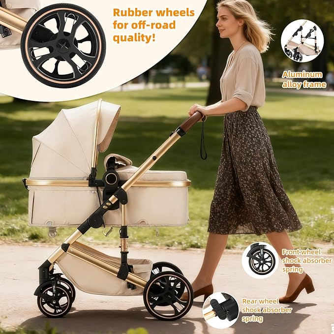 Bella Cub 3-in-1 Stroller: Car Seat, Pushchair & Travel Basket Set