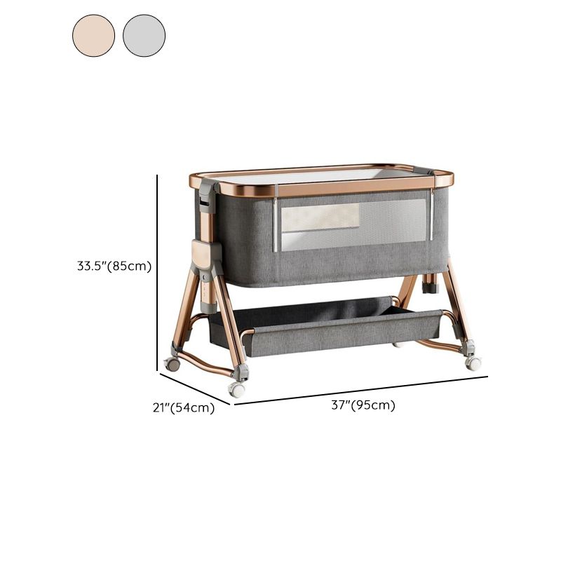 Bespoke Roseva Glide Bedside Crib - Handcrafted Luxury in Rose Gold & Chrome