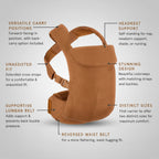 Lusso Baby Carrier | One-Click Fasten, Signature Golden Buttons on Handcrafted Luxury Cotton – Ergonomic, Safe