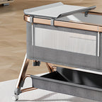 Bespoke Roseva Glide Bedside Crib - Handcrafted Luxury in Rose Gold & Chrome
