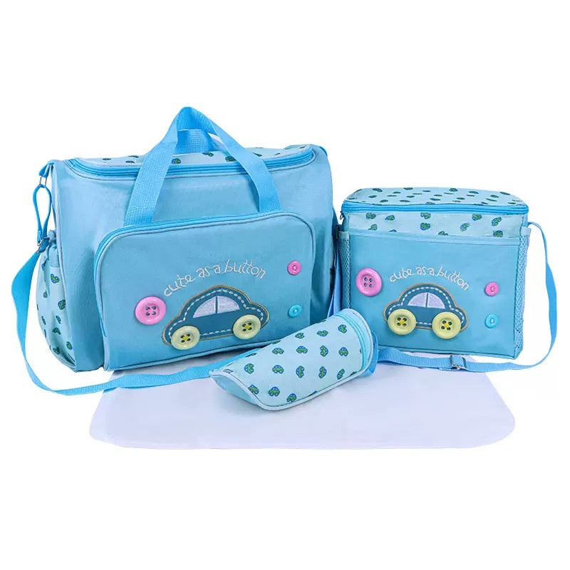TinyTreasure 4-Piece Baby Bag Set – Diaper Bag with Accessories for Newborns & Infants