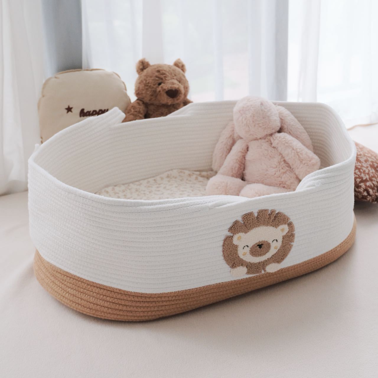 CradleJoy cotton rope woven baby carrycot folding newborn bassinet