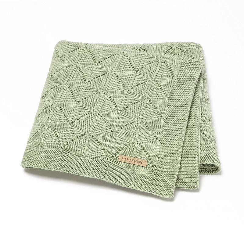 SoftRipple Blanket – Wavy Cut-Out Knitted Baby Blanket, Solid Colour Quilt for Newborns & Infants