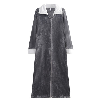 Milano Unisex Plus Size Long Zipper Nightdress | Autumn & Winter Loungewear Pajamas & Dressing Gown