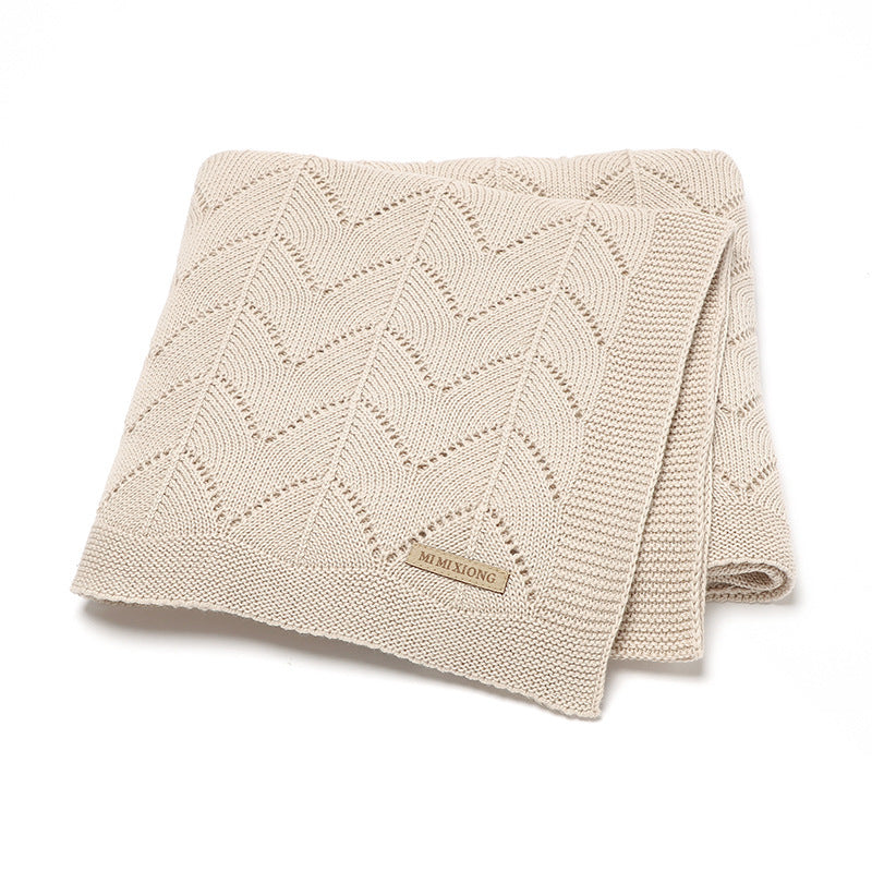SoftRipple Blanket – Wavy Cut-Out Knitted Baby Blanket, Solid Colour Quilt for Newborns & Infants