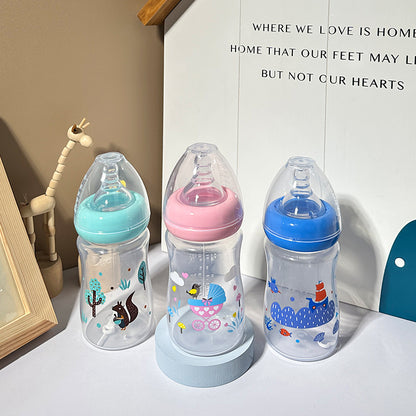 Mama and Cub Feel Good Anti-Colic Newborn Bottle Set – 3 -Piece Mixed Glass & amp; BPA-Free Gift Collection (0–6 Months)