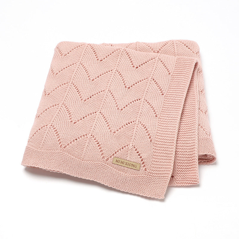 SoftRipple Blanket – Wavy Cut-Out Knitted Baby Blanket, Solid Colour Quilt for Newborns & Infants