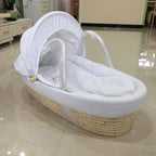Mama De Lune Handwoven Moses Basket – Portable Newborn Baby Bed & Carrier