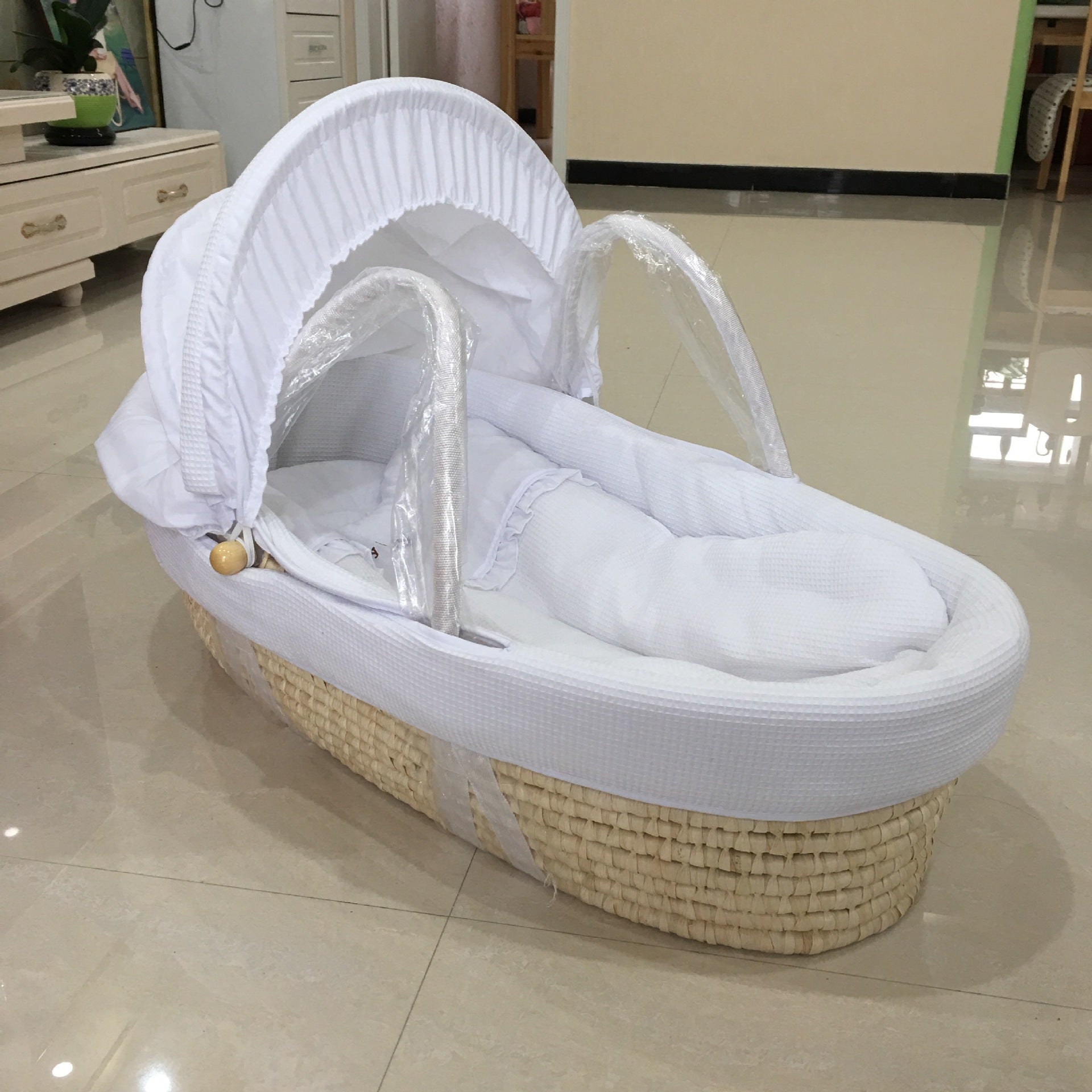 Mama De Lune Handwoven Moses Basket – Portable Newborn Baby Bed & Carrier