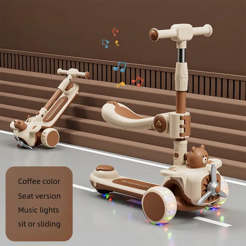 Spur - Light & Music Kids Scooter  Foldable, Adjustable with LED Wheels & Safety Brakes | Ages 3+