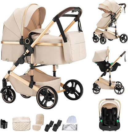 Bella Cub 3-in-1 Stroller: Car Seat, Pushchair & Travel Basket Set