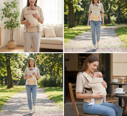 Lusso Baby Carrier | One-Click Fasten, Signature Golden Buttons on Handcrafted Luxury Cotton – Ergonomic, Safe