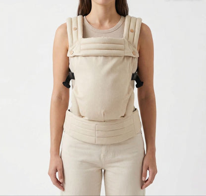 Lusso Baby Carrier | One-Click Fasten, Signature Golden Buttons on Handcrafted Luxury Cotton – Ergonomic, Safe